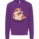 Dog I Hate Cats Funny Mens Sweatshirt Jumper Purple
