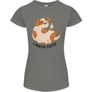 Dog I Hate Cats Funny Womens Petite Cut T-Shirt Charcoal