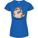 Dog I Hate Cats Funny Womens Petite Cut T-Shirt Royal Blue