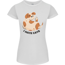 Dog I Hate Cats Funny Womens Petite Cut T-Shirt White