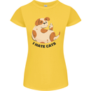 Dog I Hate Cats Funny Womens Petite Cut T-Shirt Yellow