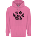 Dog Paw Print Word Art Childrens Kids Hoodie Azalea