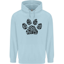 Dog Paw Print Word Art Childrens Kids Hoodie Light Blue
