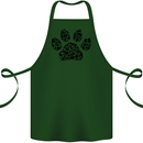 Dog Paw Print Word Art Cotton Apron 100% Organic Forest Green
