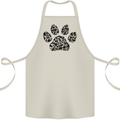Dog Paw Print Word Art Cotton Apron 100% Organic Natural
