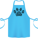 Dog Paw Print Word Art Cotton Apron 100% Organic Turquoise