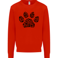 Dog Paw Print Word Art Kids Sweatshirt Jumper Bright Red