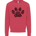Dog Paw Print Word Art Kids Sweatshirt Jumper Heliconia