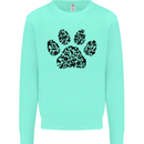 Dog Paw Print Word Art Kids Sweatshirt Jumper Peppermint