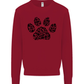 Dog Paw Print Word Art Kids Sweatshirt Jumper Red