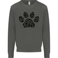 Dog Paw Print Word Art Kids Sweatshirt Jumper Storm Grey