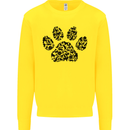 Dog Paw Print Word Art Kids Sweatshirt Jumper Yellow