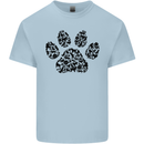 Dog Paw Print Word Art Kids T-Shirt Childrens Light Blue