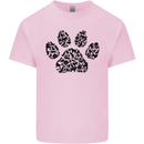 Dog Paw Print Word Art Kids T-Shirt Childrens Light Pink
