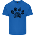 Dog Paw Print Word Art Kids T-Shirt Childrens Royal Blue