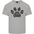 Dog Paw Print Word Art Kids T-Shirt Childrens Sports Grey