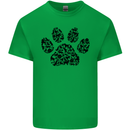Dog Paw Print Word Art Mens Cotton T-Shirt Tee Top Irish Green