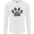 Dog Paw Print Word Art Mens Long Sleeve T-Shirt White