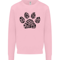 Dog Paw Print Word Art Mens Sweatshirt Jumper Light Pink