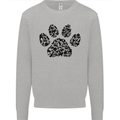 Dog Paw Print Word Art Mens Sweatshirt Jumper Sports Grey