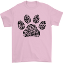 Dog Paw Print Word Art Mens T-Shirt Cotton Gildan Light Pink