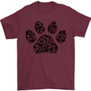 Dog Paw Print Word Art Mens T-Shirt Cotton Gildan Maroon