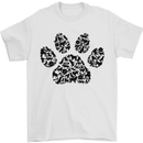 Dog Paw Print Word Art Mens T-Shirt Cotton Gildan White