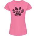 Dog Paw Print Word Art Womens Petite Cut T-Shirt Azalea