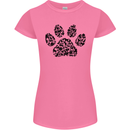 Dog Paw Print Word Art Womens Petite Cut T-Shirt Azalea