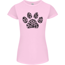 Dog Paw Print Word Art Womens Petite Cut T-Shirt Light Pink