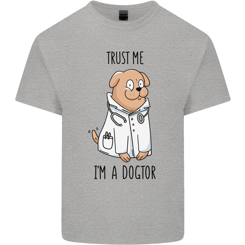 Dog Trust Me I'm a Dogctor Doctor Vet Funny Kids T-Shirt Childrens Sports Grey