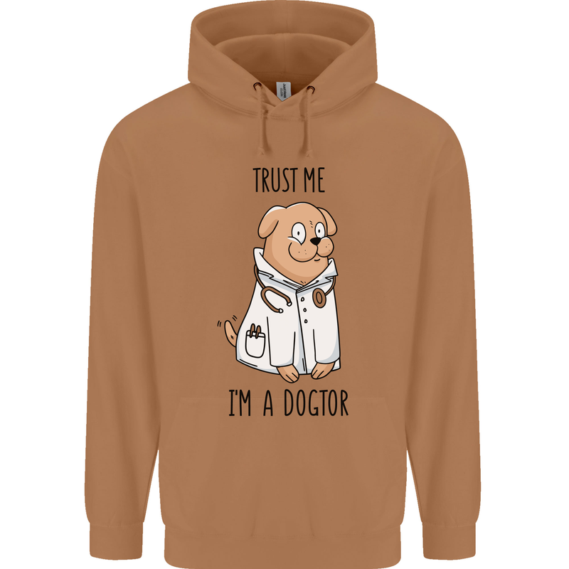 Dog Trust Me I'm a Dogctor Doctor Vet Funny Mens 80% Cotton Hoodie Caramel Latte