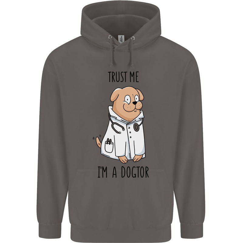 Dog Trust Me I'm a Dogctor Doctor Vet Funny Mens 80% Cotton Hoodie Charcoal