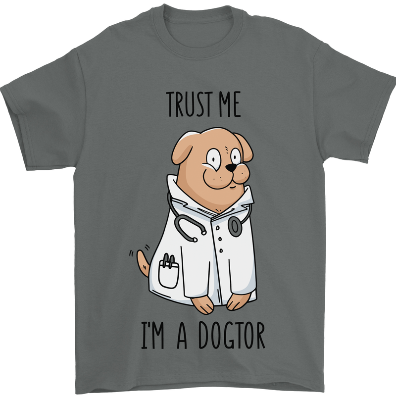Dog Trust Me I'm a Dogctor Doctor Vet Funny Mens T-Shirt Cotton Gildan Charcoal