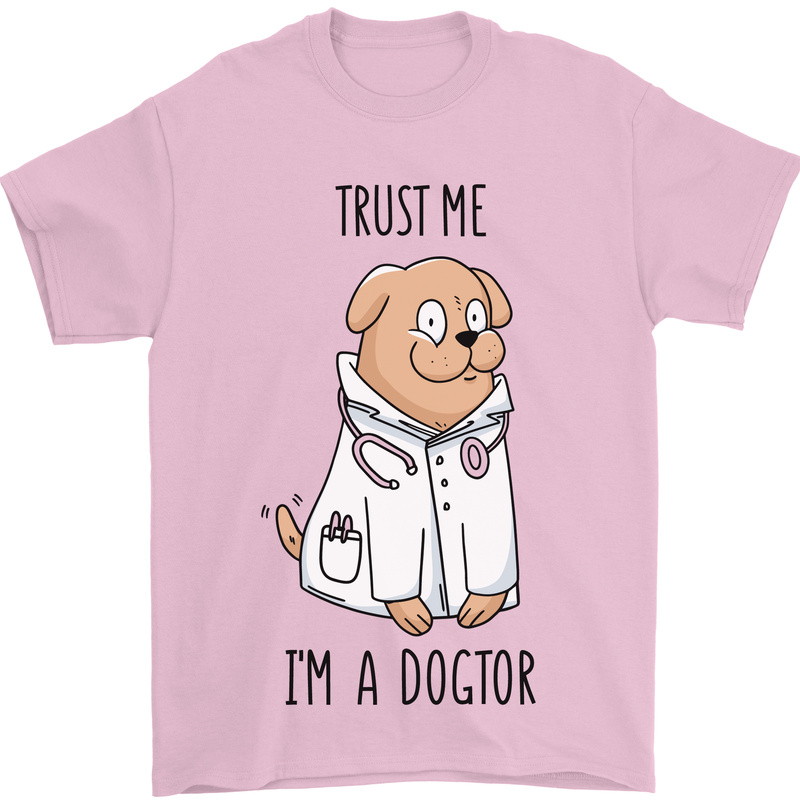 Dog Trust Me I'm a Dogctor Doctor Vet Funny Mens T-Shirt Cotton Gildan Light Pink