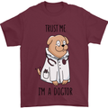 Dog Trust Me I'm a Dogctor Doctor Vet Funny Mens T-Shirt Cotton Gildan Maroon