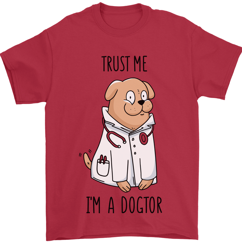 Dog Trust Me I'm a Dogctor Doctor Vet Funny Mens T-Shirt Cotton Gildan Red