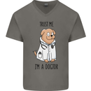 Dog Trust Me I'm a Dogctor Doctor Vet Funny Mens V-Neck Cotton T-Shirt Charcoal