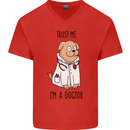 Dog Trust Me I'm a Dogctor Doctor Vet Funny Mens V-Neck Cotton T-Shirt Red