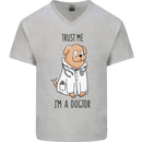 Dog Trust Me I'm a Dogctor Doctor Vet Funny Mens V-Neck Cotton T-Shirt Sports Grey