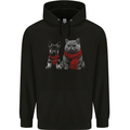 Dog & Cat in Scarves German Shepherd Childrens Kids Hoodie Black