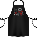 Dog & Cat in Scarves German Shepherd Cotton Apron 100% Organic Black