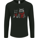 Dog & Cat in Scarves German Shepherd Mens Long Sleeve T-Shirt Black