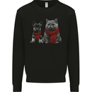 Dog & Cat in Scarves German Shepherd Mens Sweatshirt Jumper Black