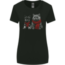 Dog & Cat in Scarves German Shepherd Womens Wider Cut T-Shirt Black