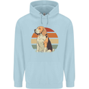 Dogs Beagle With a Retro Sunset Background Childrens Kids Hoodie Light Blue