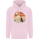 Dogs Beagle With a Retro Sunset Background Childrens Kids Hoodie Light Pink