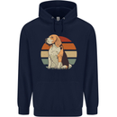 Dogs Beagle With a Retro Sunset Background Childrens Kids Hoodie Navy Blue