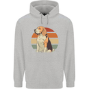 Dogs Beagle With a Retro Sunset Background Childrens Kids Hoodie Sports Grey