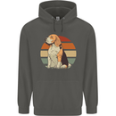 Dogs Beagle With a Retro Sunset Background Childrens Kids Hoodie Storm Grey